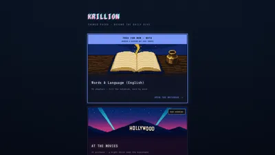 Krillion themed packs catalog page
